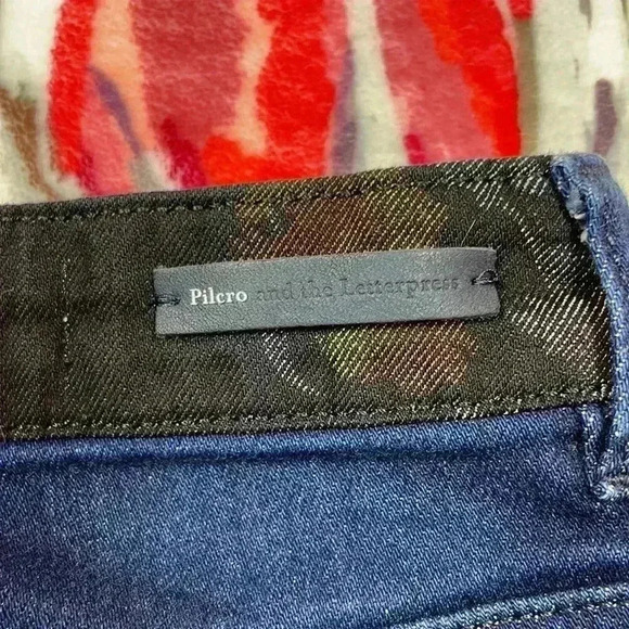 Pilcro and the letterpress high rise skinny jeans floral contrast stripe size 28 - Picture 14 of 15